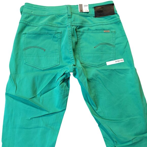 Retro Vintage G-Star 3301 Green Super Skinny Jeans Pants Trousers Sz 25 NWT - Picture 11 of 15